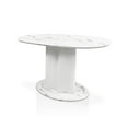 thumbnail image 5 of Furniture of America Elara Iron and Wood Pedestal Dining Table in White, 5 of 10