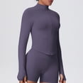 thumbnail image 4 of Abomasnow Women's Workout Jackets Zip Up Long Sleeve Mock Neck Athletic Jackets Casual Breathable Running Yoga Workout Jackets with Thumb Holes, 4 of 7