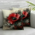 thumbnail image 3 of JRXY  Flower Pillow,Home Decorative Throw Pillow Cover Red Poppy Flower Beige Floral Waist Lumbar Throw Pillow case Cushion Cover Sofa Home Decorative Rectangle Oblong White, 3 of 5