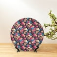 thumbnail image 6 of Balery Skull Blue Flower Print Bone China Decorative Plate Ceramic Dinner Plates Art Crafts with Display Stand-10in, 6 of 6