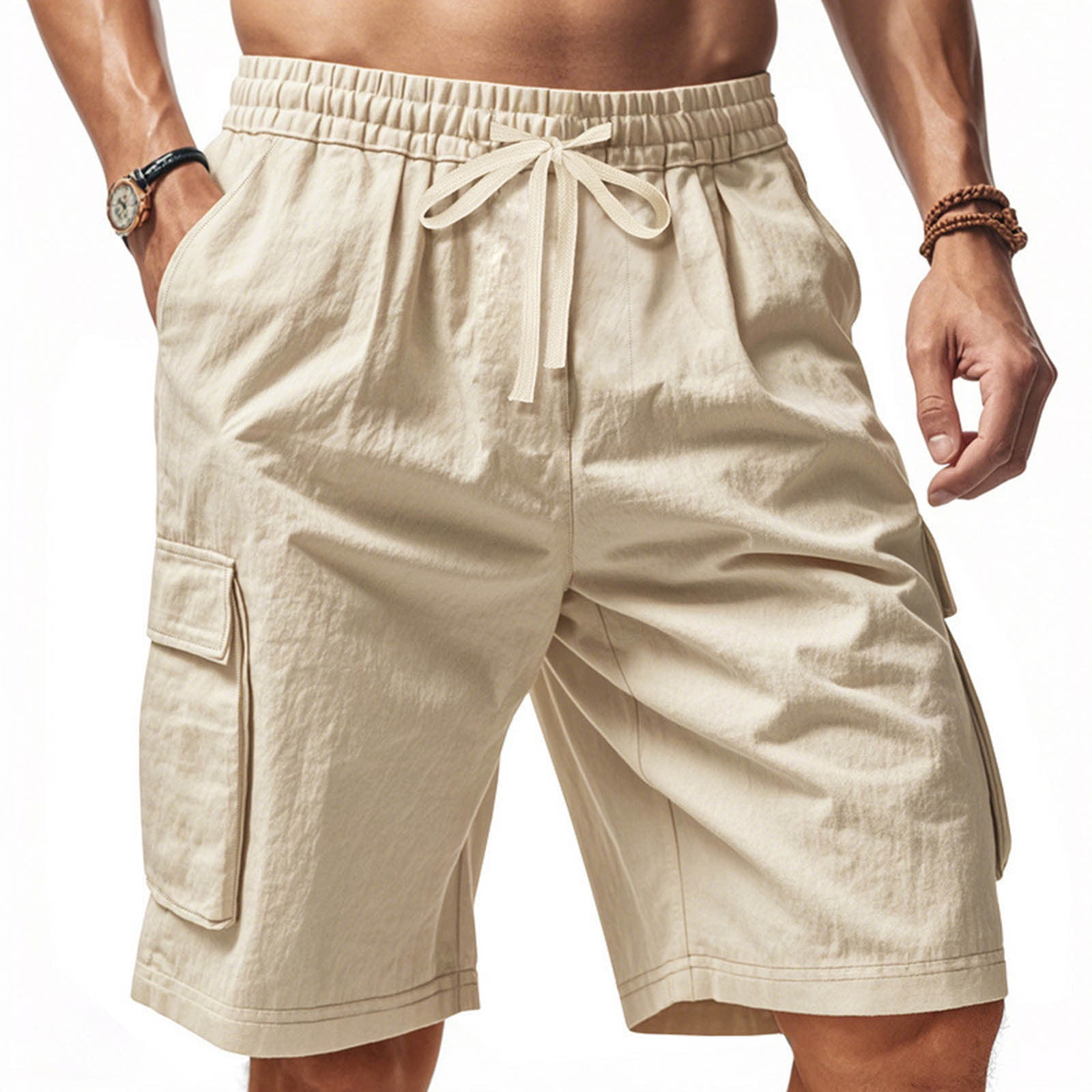 Cargo Shorts for Men Clearance, Elastic Waist Shorts Men's Mens