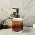 thumbnail image 3 of Ambesonne Tropical Soap Dispenser & Toothbrush Holder Set, Sunset in Key Florida, 2 Pcs, Orange Dark Orange, 3 of 5