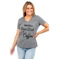 thumbnail image 2 of Powered By Pixie Dust And Coffee Women's Fashion Relaxed V-Neck T-Shirt Tee Heather Grey Medium, 2 of 3