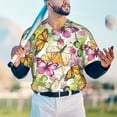 thumbnail image 6 of Daiia Butterflies2 Mens Baseball Jersey Button Down Shirts Short Sleeve Sports Uniforms-X-Large, 6 of 9