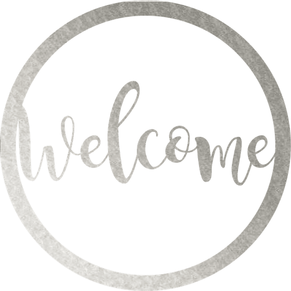 Welcome Round Sign - Metal Wall Art