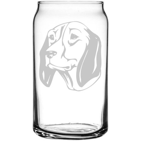

Finnish Hound Dog Themed Etched All Purpose 16oz Libbey Can Glass