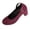 Wine, variant on Bxsruta Flock Ankle Strap Block Heel Pumps for Women, Closed Toe Mid Heel Dress Shoes