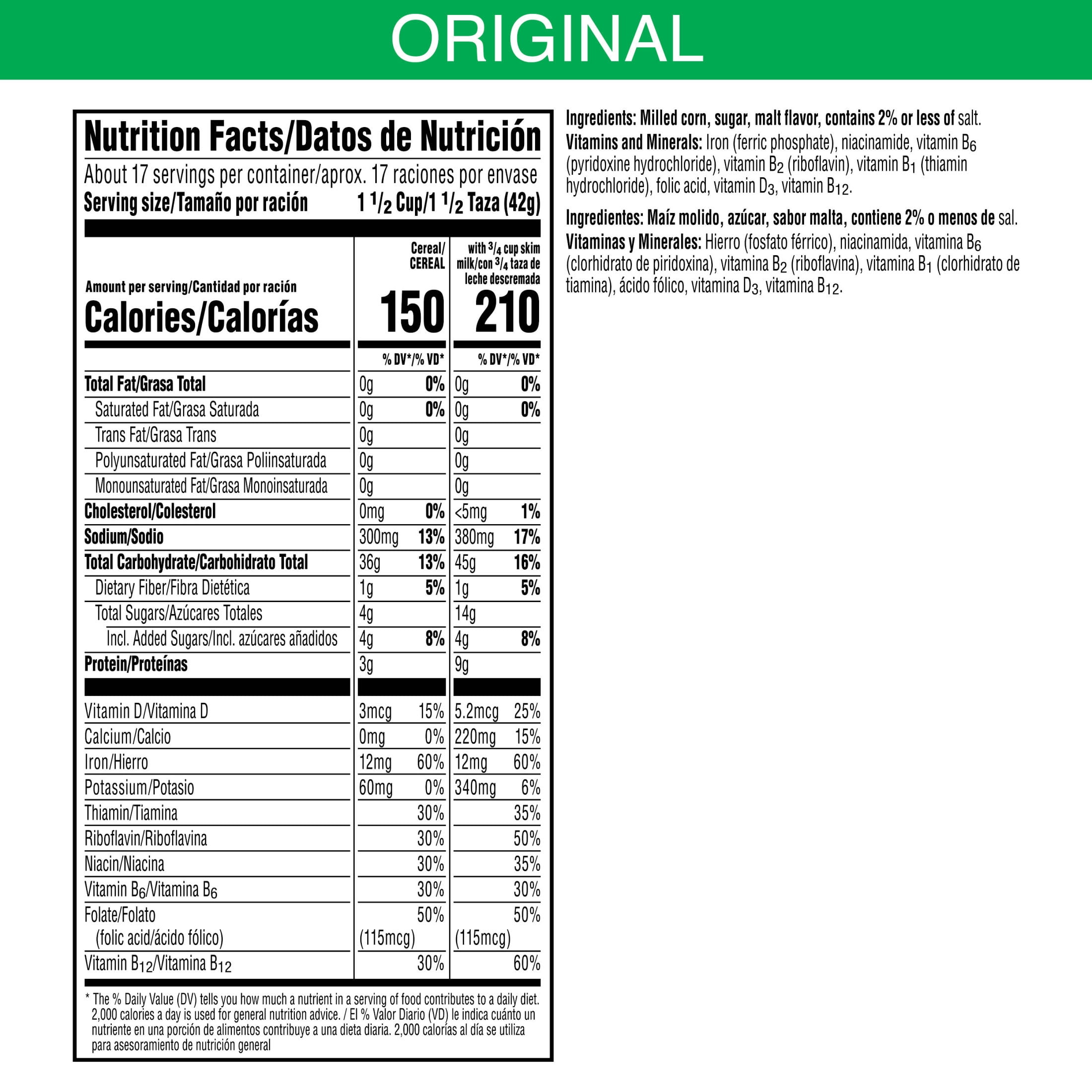 (8 pack) Kellogg's Corn Flakes Original Breakfast Cereal, 8 Vitamins and Minerals, Mega Size, 25.2  oz