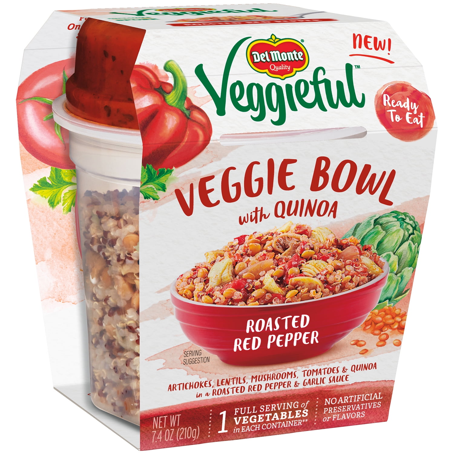 Del Monte Veggieful Roasted Red Pepper Veggie Bowl, 7.4 oz - Walmart.com