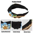 thumbnail image 4 of Unique Bargains 1 Pc Bling Rhinestone Headband Vintage Flowers Rhinestone Black Flannel Wide Edge Headband 4.92"x1.77", 4 of 7