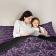 thumbnail image 5 of Feelyou Damask Flower Teen Queen Comforter Set, Purple Butterfly Bedding Set, 3pcs, 5 of 8
