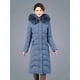 thumbnail image 5 of Abrigo ajustado de invierno por encima de la rodilla para mujer, parkas acolchadas de algodón, abrigos de invierno gruesos y cálidos con capucha de piel, ropa de abrigo blanca, 5 of 5