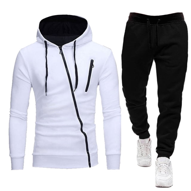 toraway Costumes pour Hommes Coupe Classique Ensemble 2 Pcs Extensible Automne Chandail en Molleton Décontracté pour Hommes Ensemble de Pantalons à Capuche Mode Manches Longues Tenues 2 Pcs m