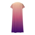 thumbnail image 5 of Robes Femmes DYTTDG Robe Femme Mode Dégradé Col en V Manches Courtes Robe Maxi de Plage Cadeau pour Adultes Rose,P, 5 of 5