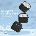 thumbnail image 3 of Comvin for Apple AirPods 4 Case Cover 2024, Cute Flower Engraved Silicone Case for AirPods 4 Case with Cleaner Kit & Keychain for Women Men, Black, 3 of 8