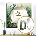 thumbnail image 3 of Designart "Green And White Ferns Plant delicate Whispers" Floral Green Large Square Mirror - Square Bedroom Mirror Printed Wall Decor - Modern Square Printed Wall Mirror Art, 3 of 5