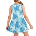 thumbnail image 2 of Renewold Blue Girls Sleeveless Princess Dress Shirt Dance Dresses Age 15-16 Years Old Comfortable A-Line Knee Length Beach Dress Sea Turtle Kids Teens Sundress, 2 of 6