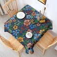 thumbnail image 2 of Pioneer Flower Floral Print Pattern Square Tablecloth,Waterproof Square Table Cover,Wipeable Spillproof Washable Table Cover for Home Kitchen Party Decor 52"x52"(132x132cm), 2 of 6