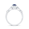 thumbnail image 3 of Rosec Jewels London Blue Topaz Vintage Inspired Engagement Ring for Women - Blue Topaz Diamond Ring - AAA Grade - With Jewelry Box, 10K White Gold, US 3.50, 3 of 9