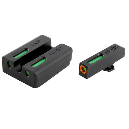 Truglo Brite Site Fiber TRUGLO TFX PRO TAURUS MIL/SLIM GREEN TRITIUM/FIBER OPTIC W/ORANGE OUTLINE FRONT GREEN REAR BLACK ()