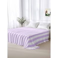 thumbnail image 6 of Twin Flat Sheet 66"x96", Purple White Stripe Soft Lightweight Bedding Flat Sheets Only, Modern Minimalist Geometric Striped Brushed Microfiber Top Bed Sheet, Breathable StainResistant Bedsheets, 6 of 9