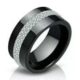thumbnail image 6 of 10mm Black/White Ceramic Band Rings Men's Women's White/Rainbow/Red AAA Cz Ring, 6 of 7