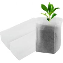 NOGIS Nursery Grow Bags, 100 PCS Non-Woven Plants Grow Bags 7.8"x8.6", Solid Seed Starter Bags Fabric Seedling Pots Plants Pouch Home Garden Supply
