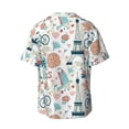 thumbnail image 2 of Xecao offers the Eiffel Tower for Men's Casual Short-sleeved Shirt, a button-up collared shirt with a pocket, perfect for beach vacations and yacht travel in the Large size., 2 of 7