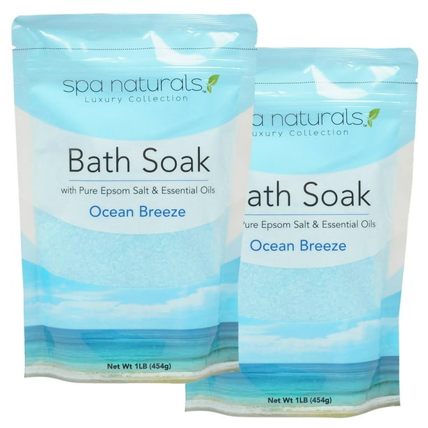 2 Pack Bath Soak Pure Grade Epsom Salt Essential Oils 16oz Aromatherapy Gift Set