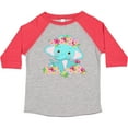 thumbnail image 3 of Inktastic Cute Baby Elephant with Flowers Boys or Girls Toddler T-Shirt, 3 of 5