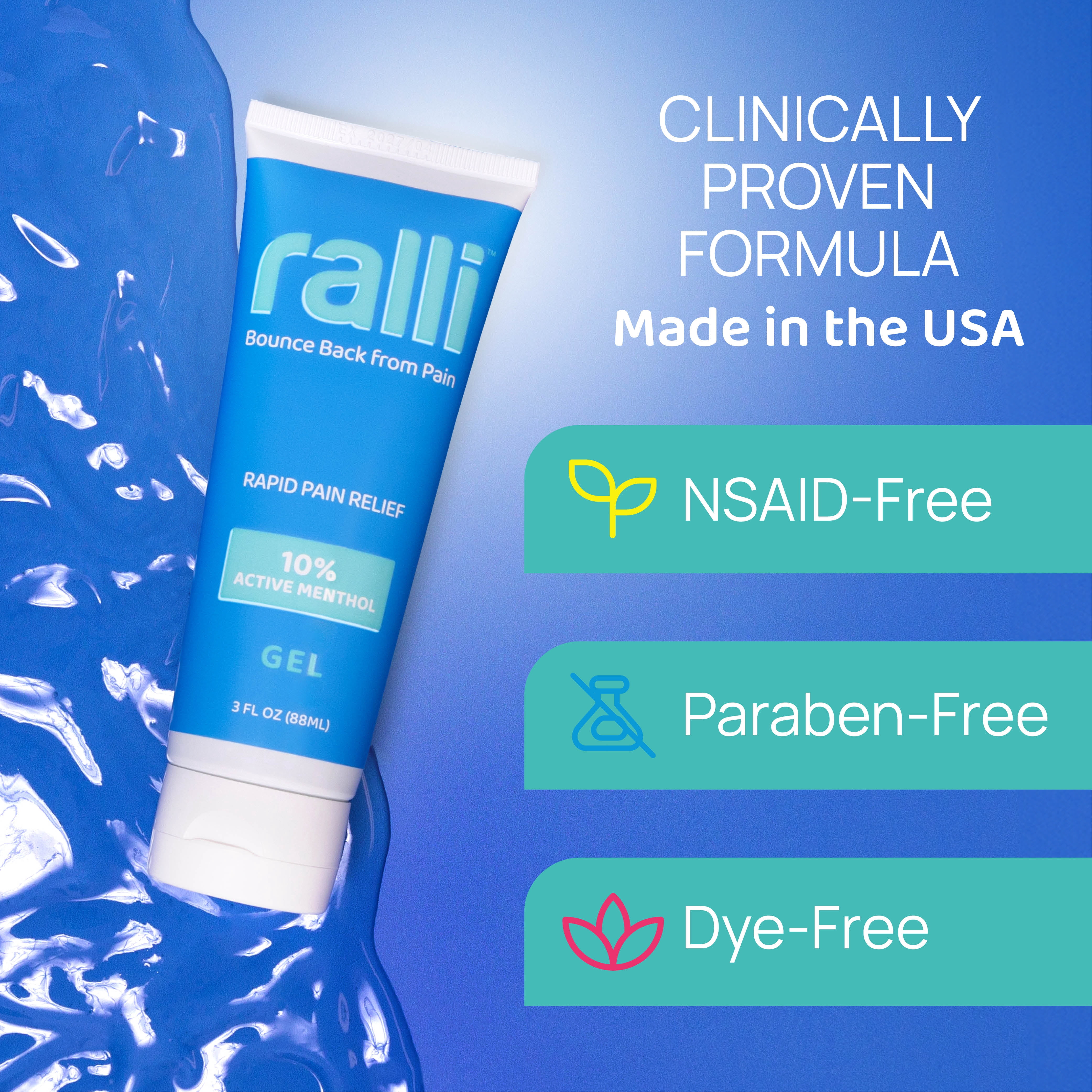 Ralli Rapid Relief Gel for Muscle Aches, Joint Pain and Arthritis, 3oz