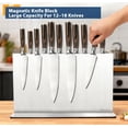 thumbnail image 4 of Magnetic Knife Block Stand Without Knives 16 Inch Silver Stainless Steel Double Sided Home Kitchen Organizer Storage Holder Board for Counter Top with Strong Magnets, 4 of 6