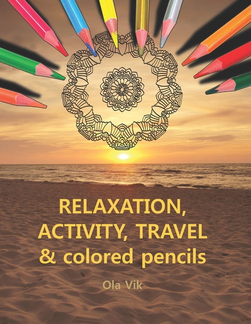 Book Relaxing Journey Fun Pencils Activity Kids Adults Travel Colouring Set 