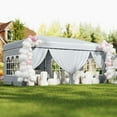 thumbnail image 4 of Gymax 10 X 20 FT Pop up Canopy Tent w/ 6 Sidewalls Wheeled Bag 6 Sandbags 10 Stakes Gray, 4 of 10