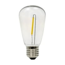 ST38 LED Filament Impact Resistant Bulbs - Warm White - Intermediate E-17 Base - For Stringers/String Lighting - 25 Pack