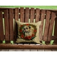 thumbnail image 2 of English Bulldog Christmas Flowers Throw Pillow 14 in x 14 in, 2 of 5