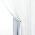 thumbnail image 4 of Pom-Pom Tassel Window Drapes, (Set of 2) Multipurpose Sheer Curtains, 60 X 84, White, 4 of 5