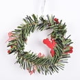 thumbnail image 2 of Corona navideña artificial preiluminada, decoración de corona navideña para puerta con Papá Noel, bayas rojas flocadas, piña, para puerta de entrada, decoración para el hogar al aire libre, 2 of 6