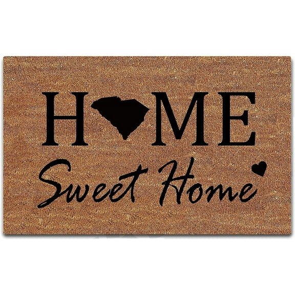 Doormat Funny Doormat Welcome Home South Carolina Entrance Floor Mat Rubber Non Slip Backing Entry Way Door Mat Decoration Floor Front Door Mat, 24 x 16 Inch
