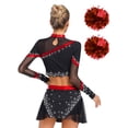 thumbnail image 2 of Moggemol Womens 3Pcs Cheer Leader Outfits School Cheerleading Uniform Set Red L, 2 of 5