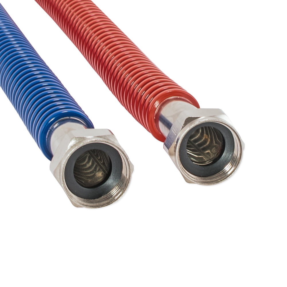 Eastman 0437124 Corrugated Stainless Steel Water Heater Connectors, 3/4 inch FIP, 24 inch, 2 Pack