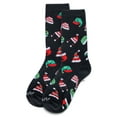 thumbnail image 3 of MeMoi Women's Santa Hats Holiday Crew Socks - Womens - Female, 9-11, Black, 3 of 3