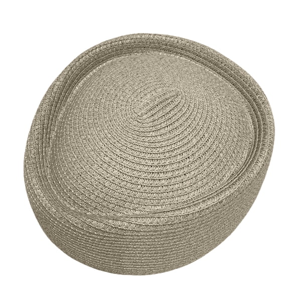 Women's Hand Woven Straw Beret Hat, Vintage Elegant Pillbox Cap with Artist Painter Style, Lightweight Breathable Church Summer Hat for Wedding Party Travel Beige