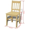 thumbnail image 7 of vidaXL Dining Table and Chairs Natural Pine wood 5 Pieces Durable, 7 of 7