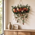 thumbnail image 6 of Yhmxh Artificial Rose Hanging Floral Swag, 23.62in Wide Flower Wall Hanging Decor with Trailing Vines, Rose Greenery Swag for Front Door, Wall, Window, Wedding Arch, Outdoor Indoor Floral Decorations, 6 of 6