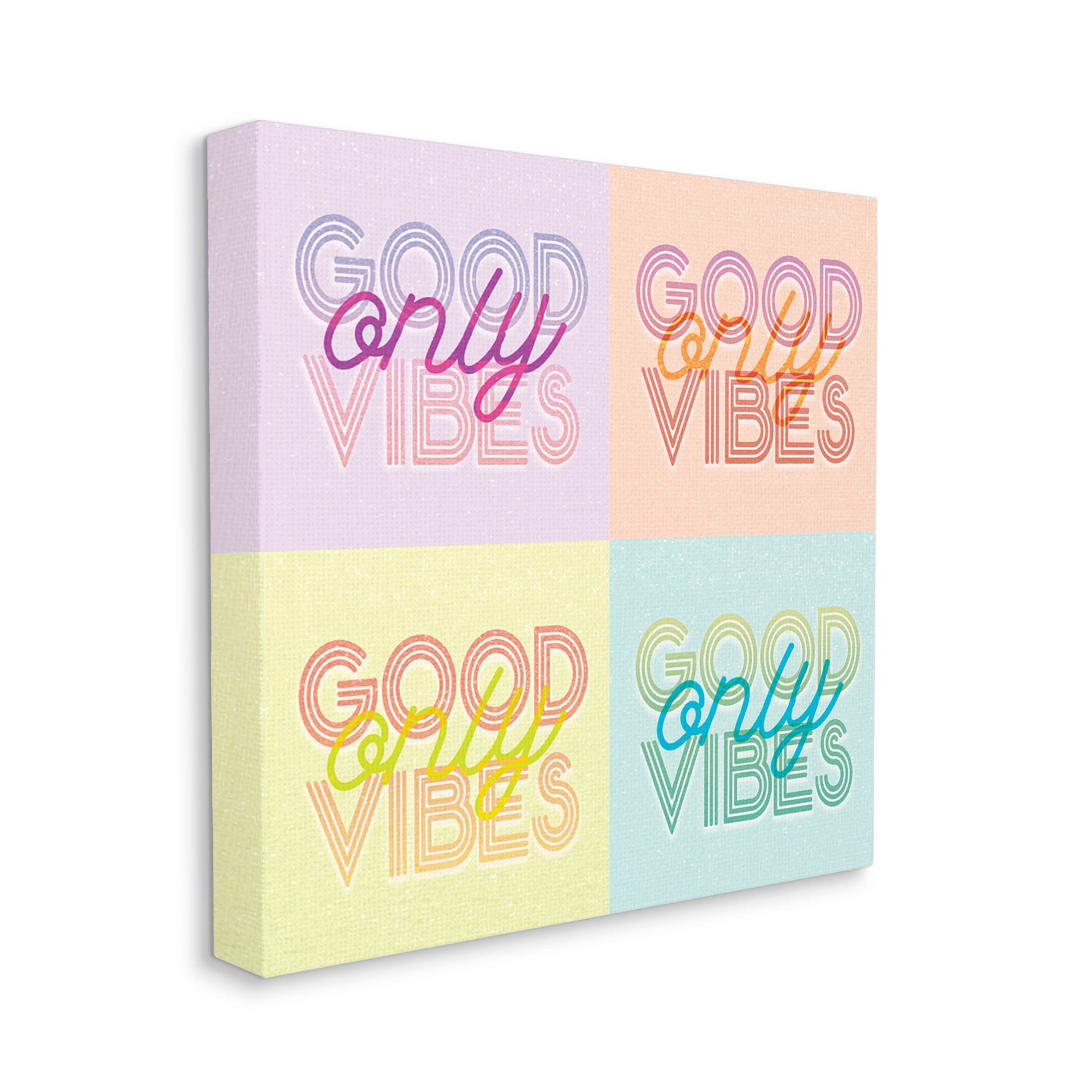 Stupell Industries Pop Style Good Vibes Only Graphic Art Gallery Wrapped Canvas Print Wall Art, Design by Lil' Rue