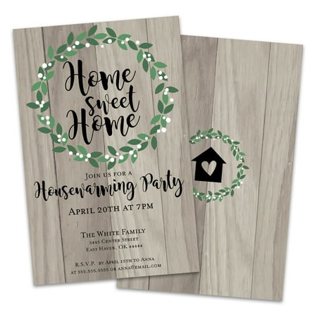 Personalized Wood Housewarming Party Invitation