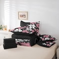 thumbnail image 6 of Homewish Cute Cartoon Floral 7-Piece Twin Bedding Sets,Country Natural Plant Bedding Comforter Set,Pink Black White Sheet Sets For Adult,Super Cozy Room Decor Reversible, 6 of 8