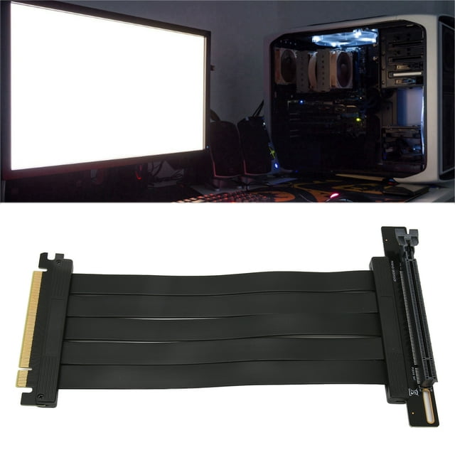 PCIE 4.0 Adapter Cable, 30AWG Tinned Copper Wire High Speed 90 Degree Connector PCIE Extension Cable For Graphic Card
