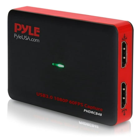 PYLE PHDRCB48.5 - HDMI Video Capture Device - Live Streaming Record Capture, USB 3.0 Video Recording with HDMI (Best Boxing Live Streaming Sites)